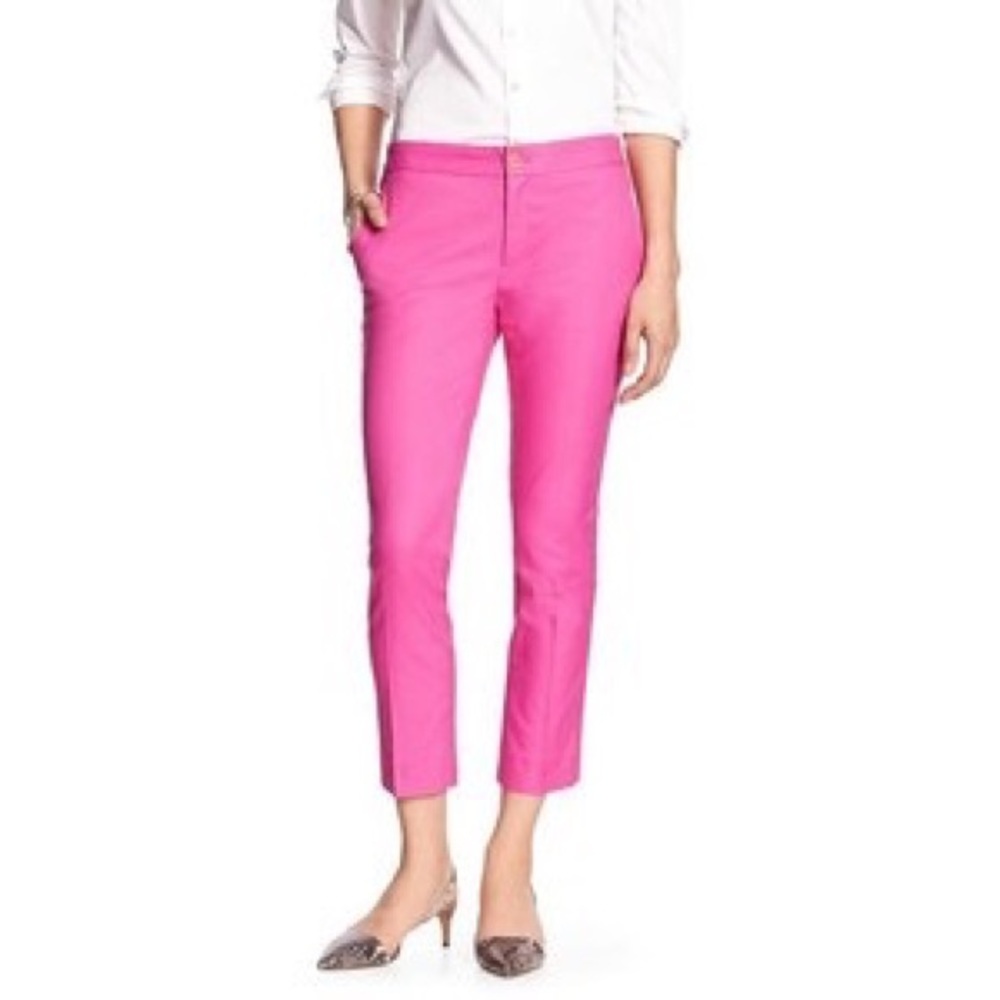 Banana Republic Hampton Fit Crop Pant - Pink